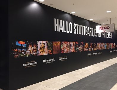 Schaufensterbeklebung Werbung Frittenwert Stuttgart - Designcon