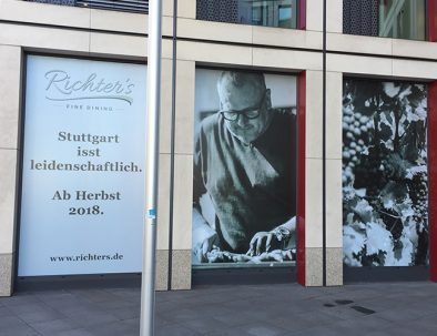 Schaufensterbeklebung Werbung Richters Stuttgart - Designcon